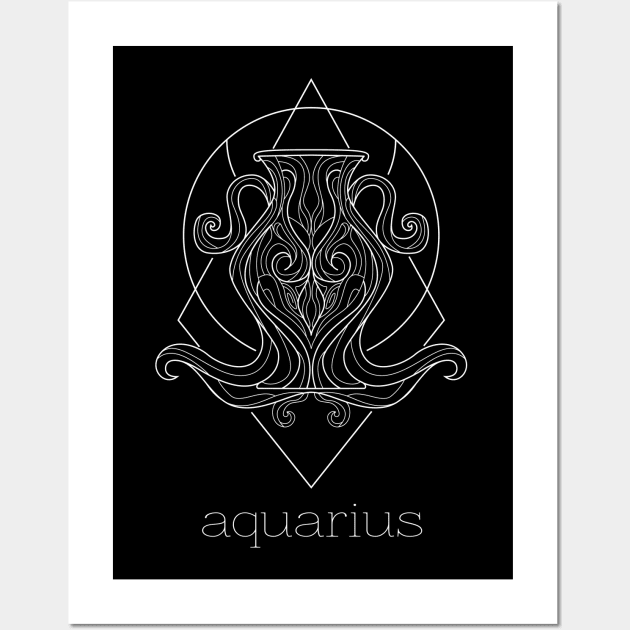 Aquarius Zodiac Sign Wall Art by simplecreatives